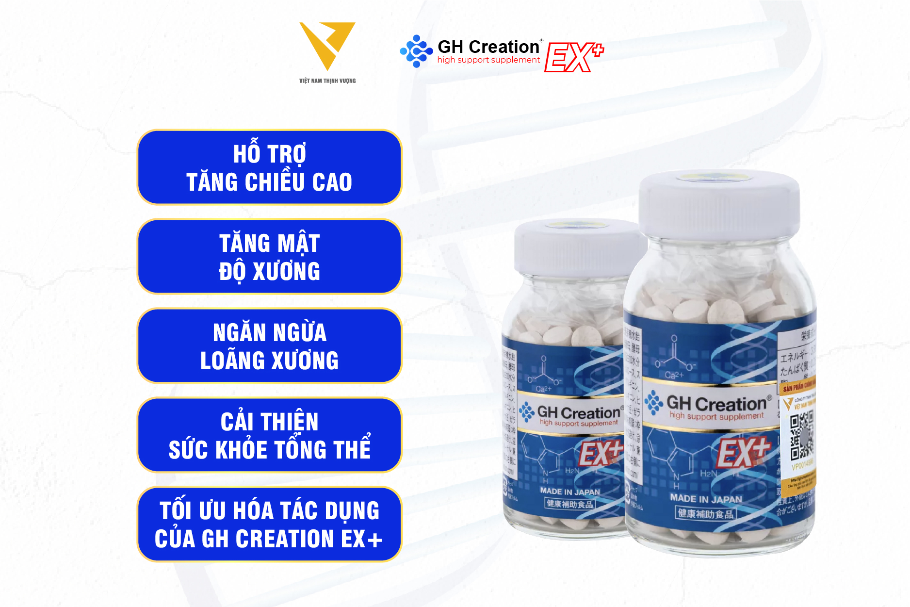 Lợi ích của việc sử dụng GH Creation EX+ và bổ sung canxi 