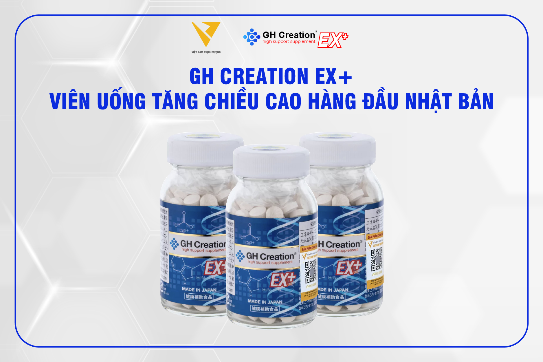 GH Creation EX+ chính hãng - Viên uống tăng chiều cao hàng đầu Nhật Bản