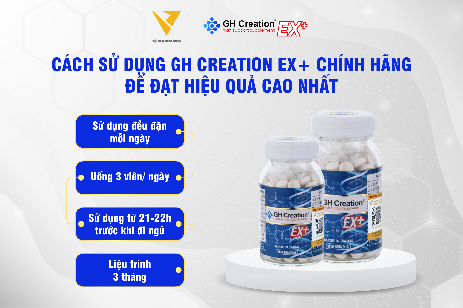 Cách sử dụng GH Creation EX+ chính hãng để hỗ trợ sức khỏe xương hiệu quả