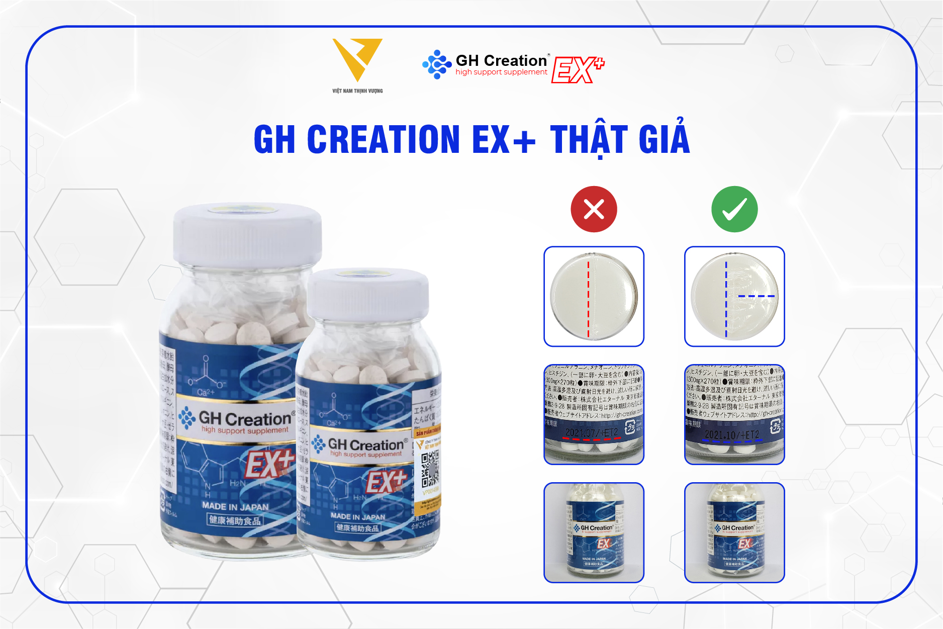 Cách phân biệt GH Creation EX+ thật và giả