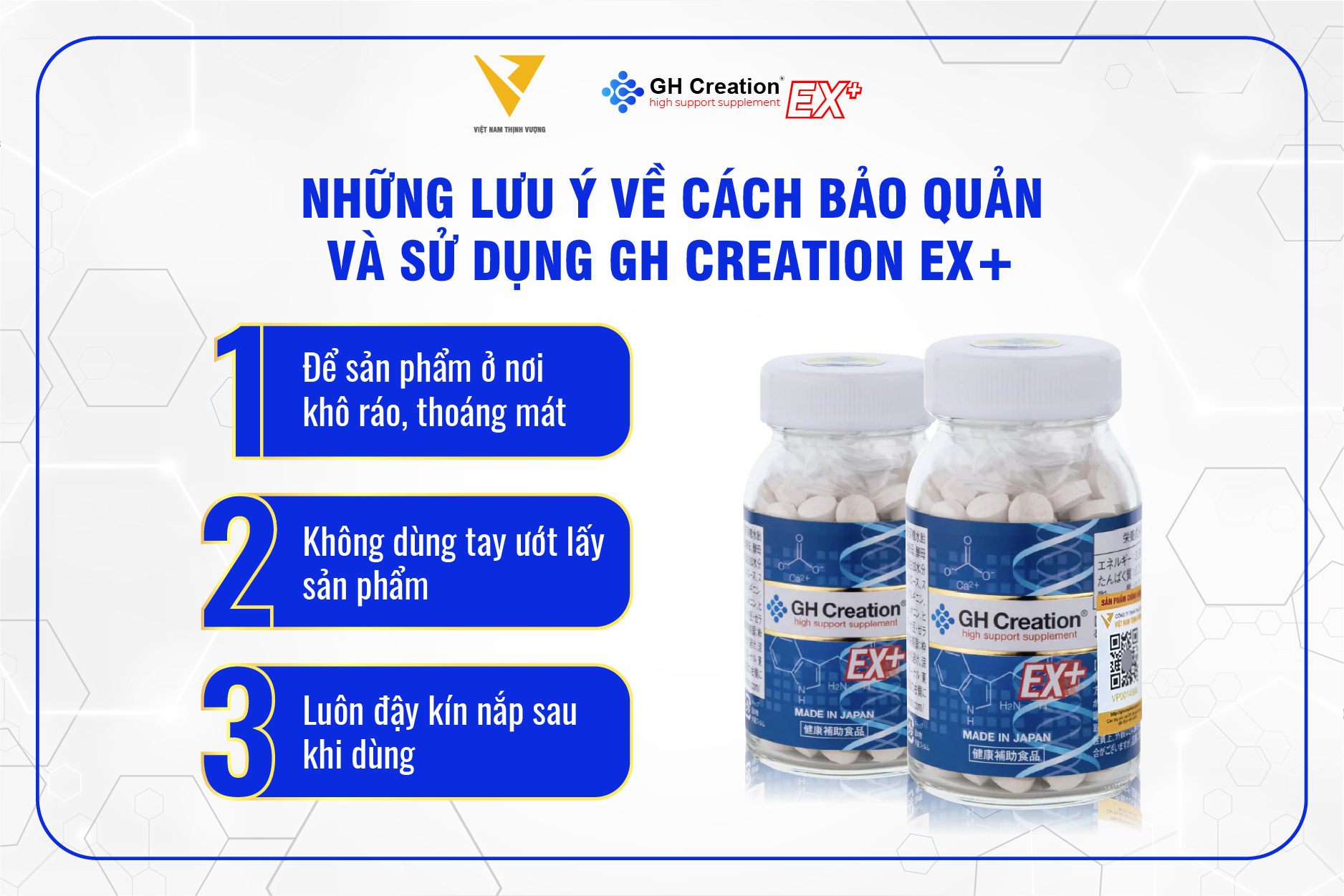 Những lưu ý về cách bảo quản và sử dụng GH Creation EX+ chính hãng