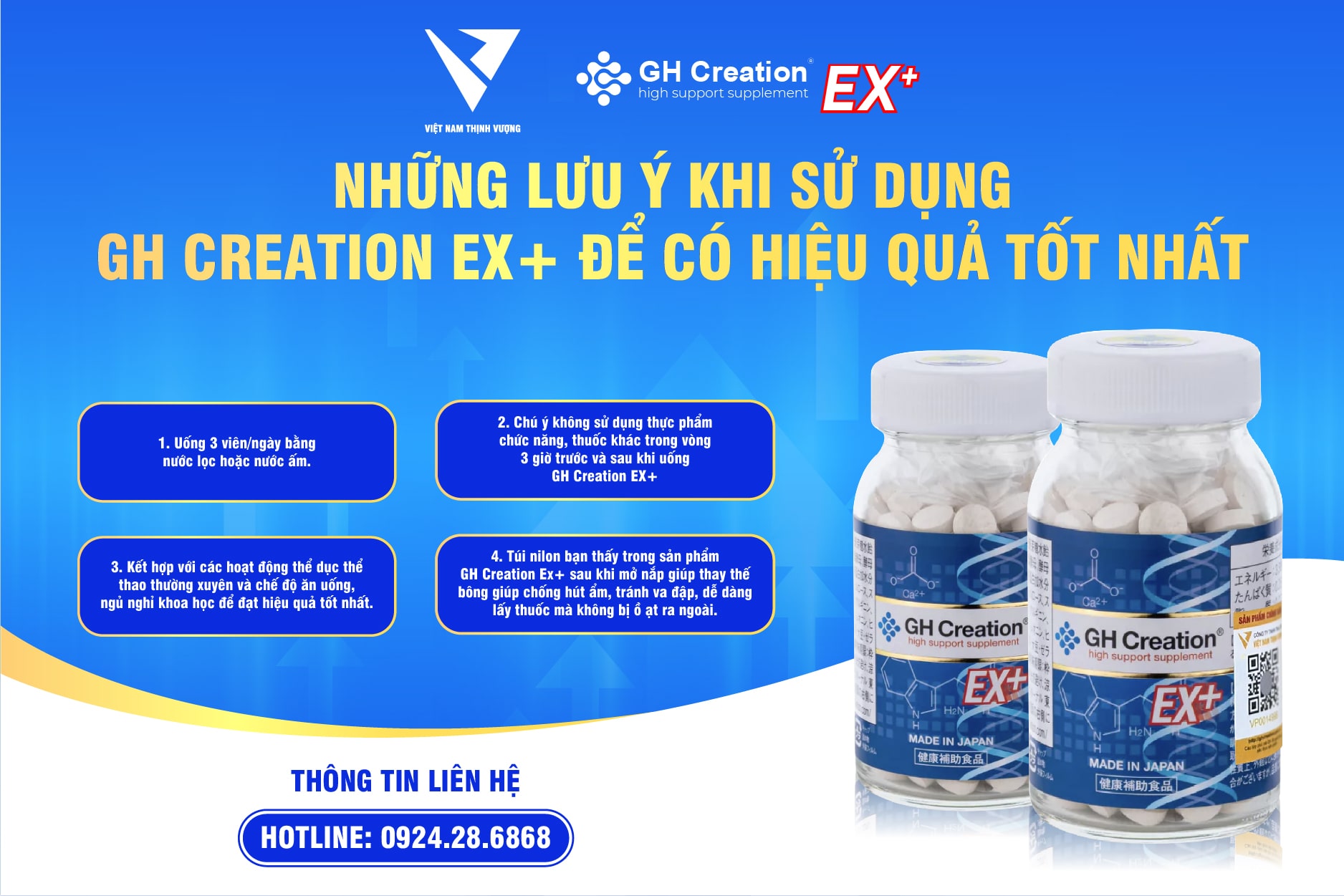 Những lưu ý khi sử dụng viên uống tăng chiều cao GH Creation EX+ để có hiệu quả tốt nhất