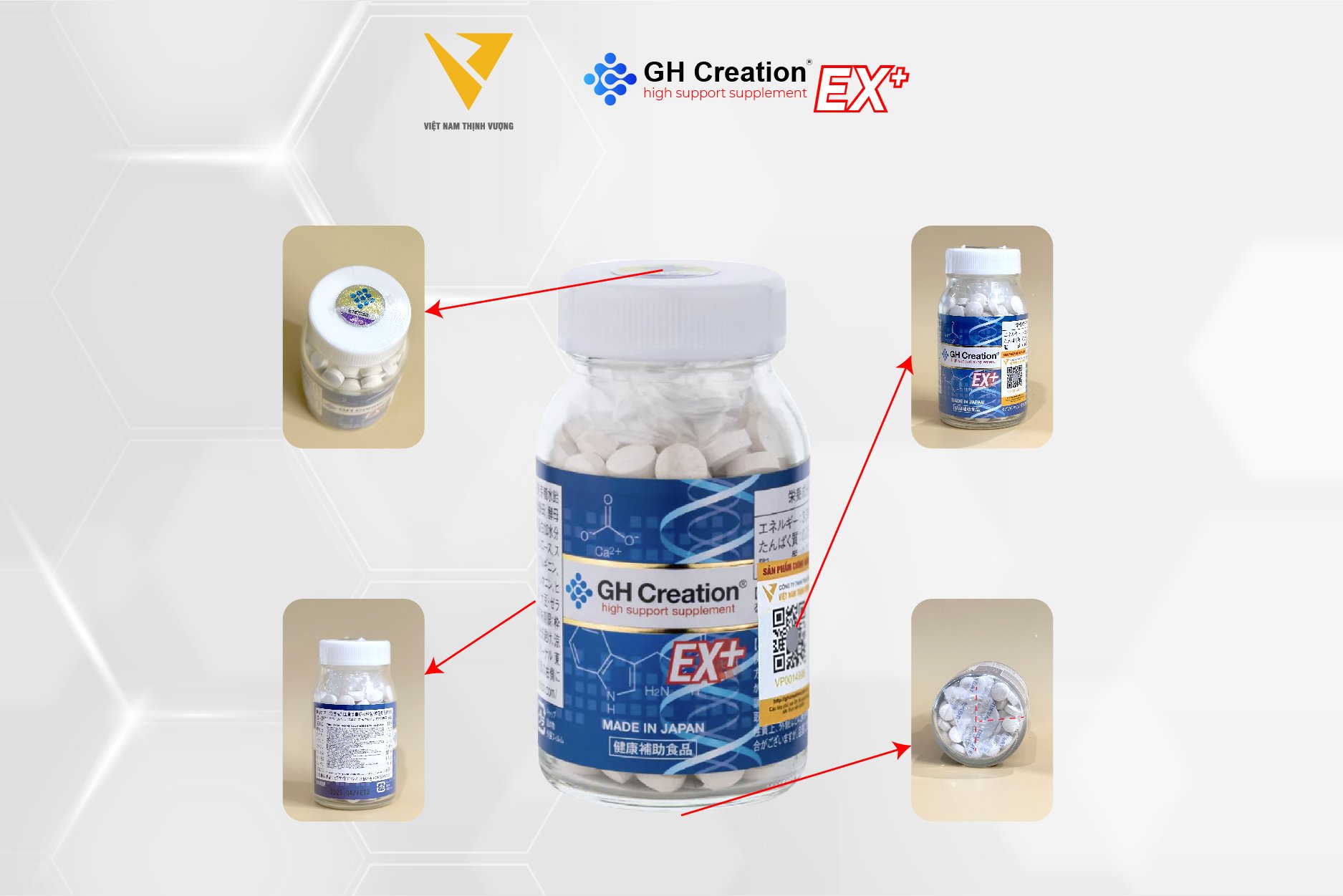 Viên uống GH Creation EX+ chính hãng do Việt Nam Thịnh Vượng phân phối chính ngạch