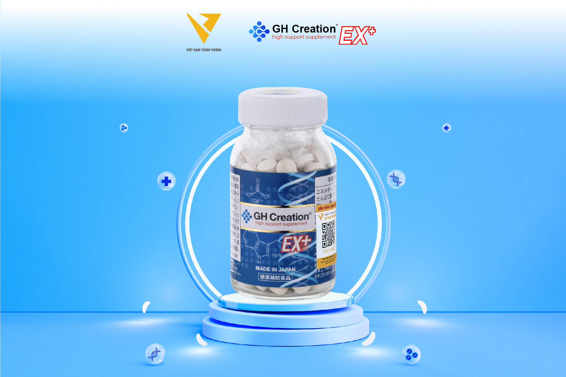  Tổng quan về viên uống hỗ trợ tăng chiều cao GH Creation EX+ chính hãng từ Nhật Bản 