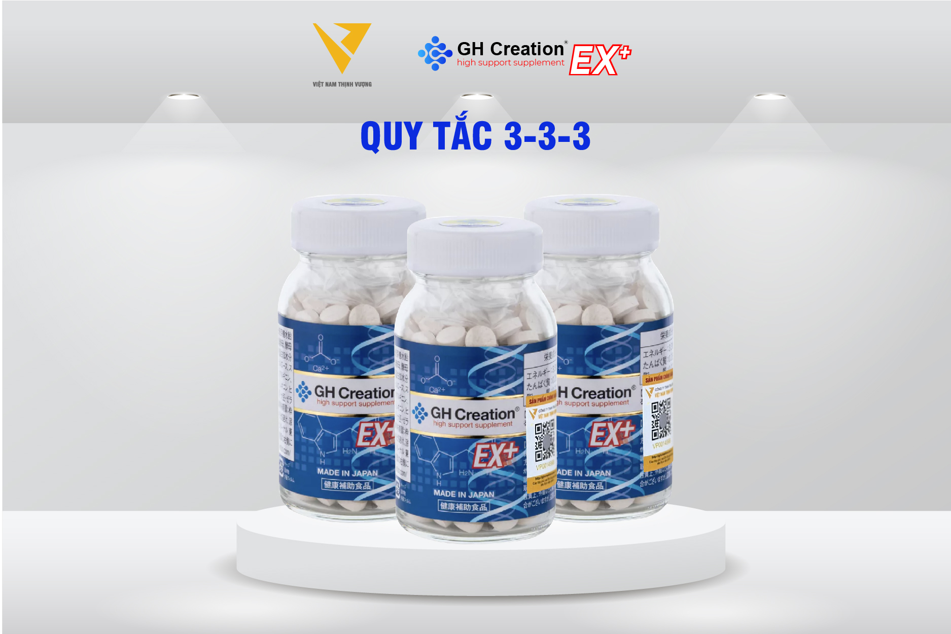  Quy tắc sử dụng viên uống GH Creation EX+ chính hãng: Quy tắc 3-3-3