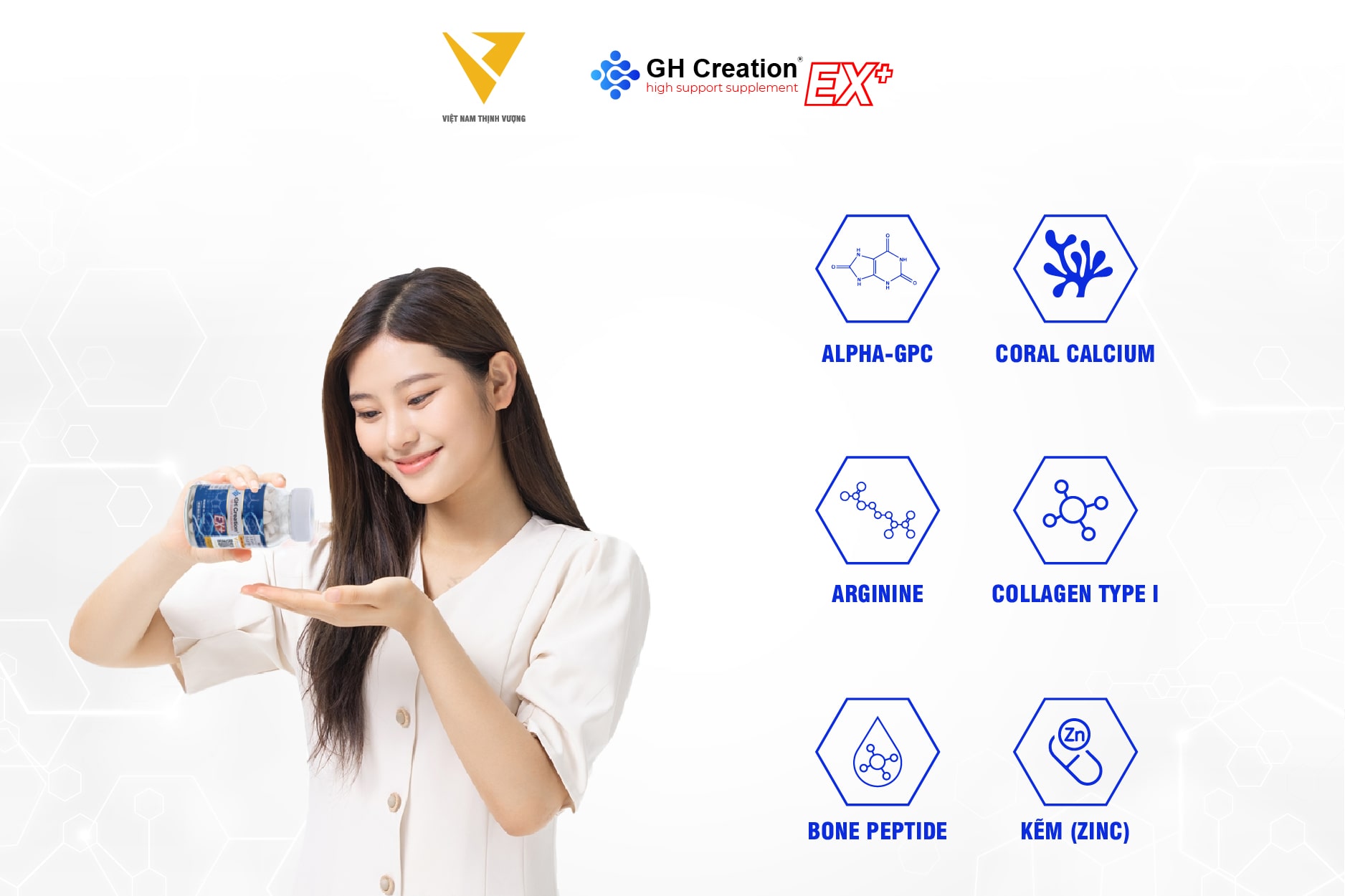 Sự nổi trội của sản phẩm hỗ trợ GH Creation EX+ trên thị trường sức khỏe