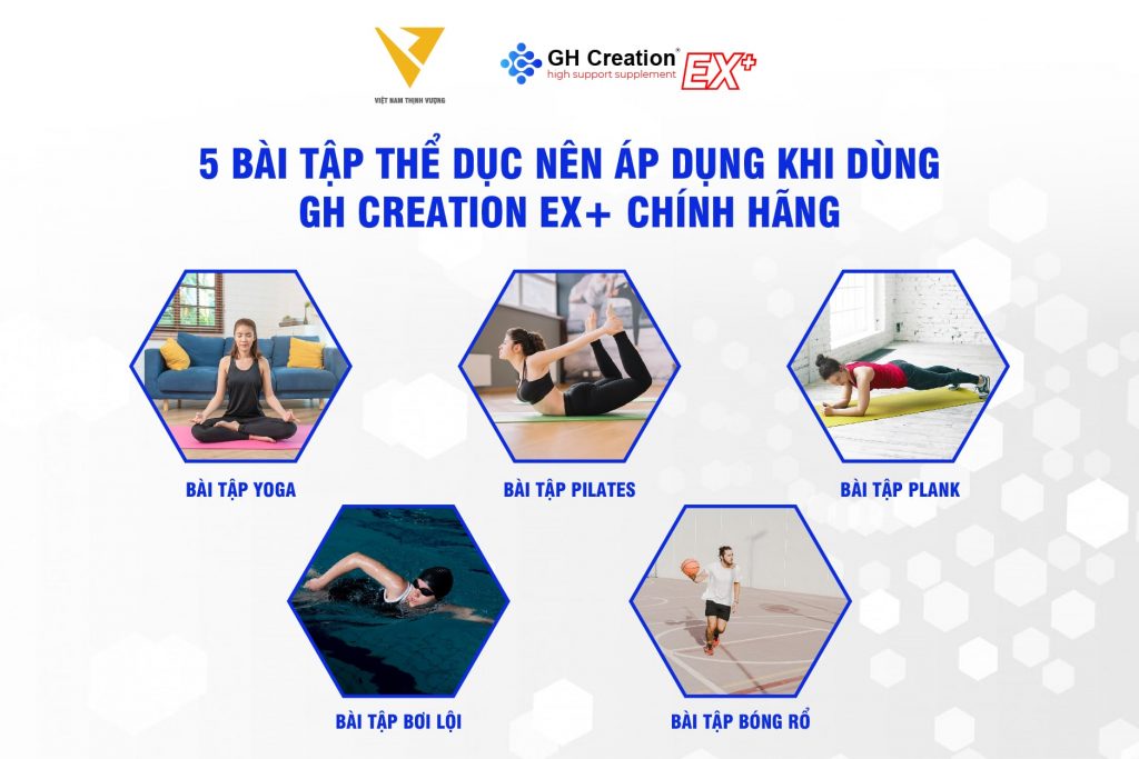 5 bài tập thể dục nên áp dụng khi dùng GH Creation EX+ chính hãng